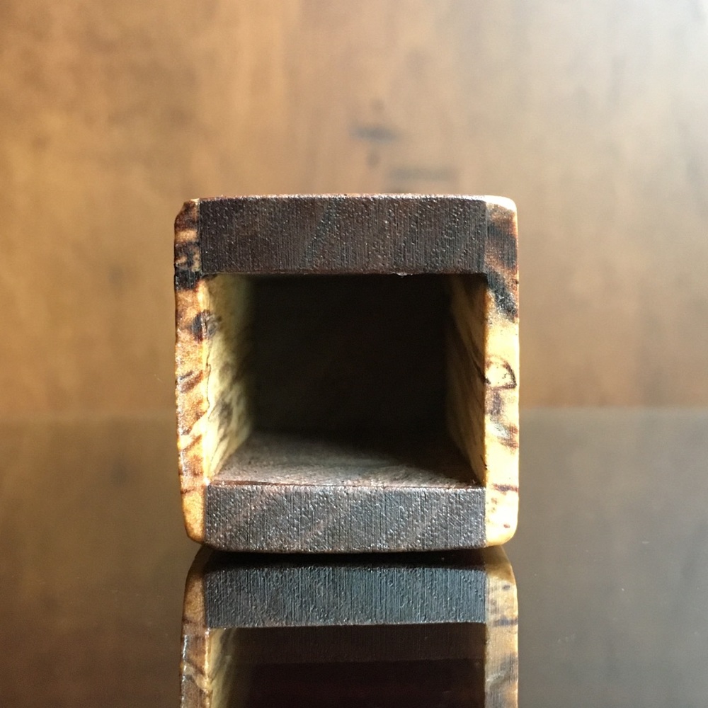 Craftsman Wood Vessel, Handmade Miniature Woodwork Toothpick Holder - Picture 6 of 8